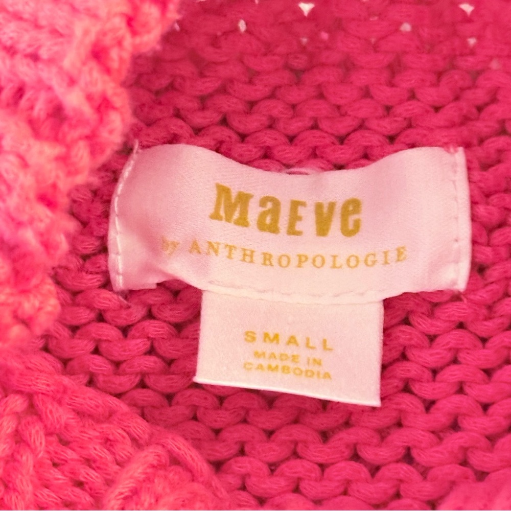Maeve for Anthropologie Pippa mock-neck short-sleeve sweater vest heart Small - Picture 4 of 6